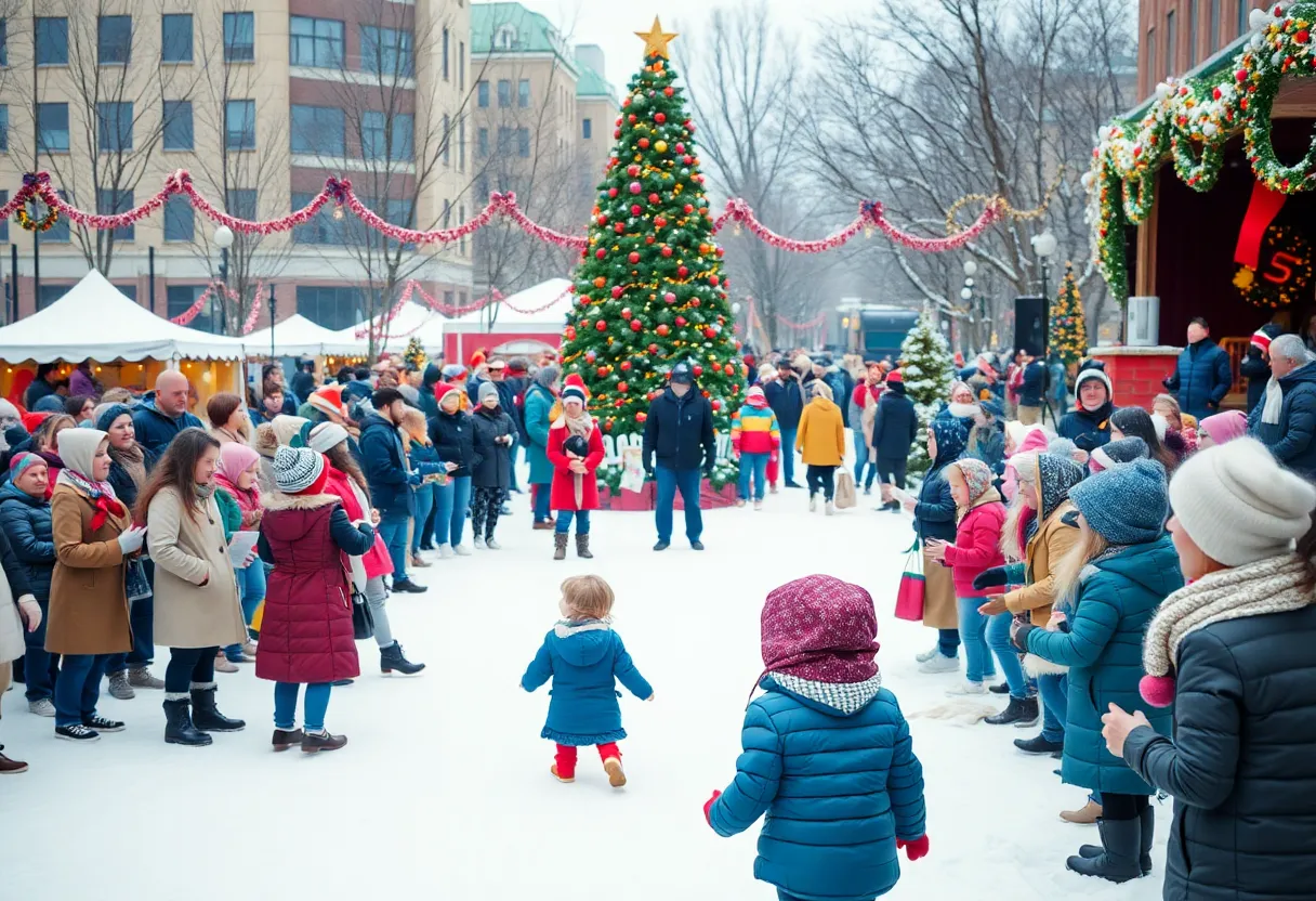 Community members enjoying the Winter Wonderland event in San Diego