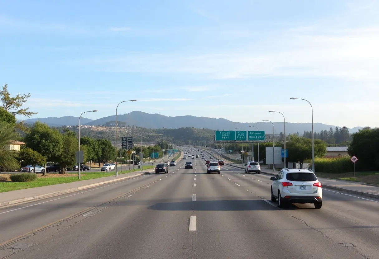 View of San Elijo Road, California