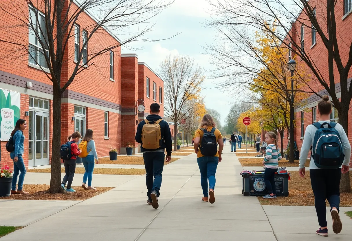 View of San Ysidro High School campus during a lockdown.