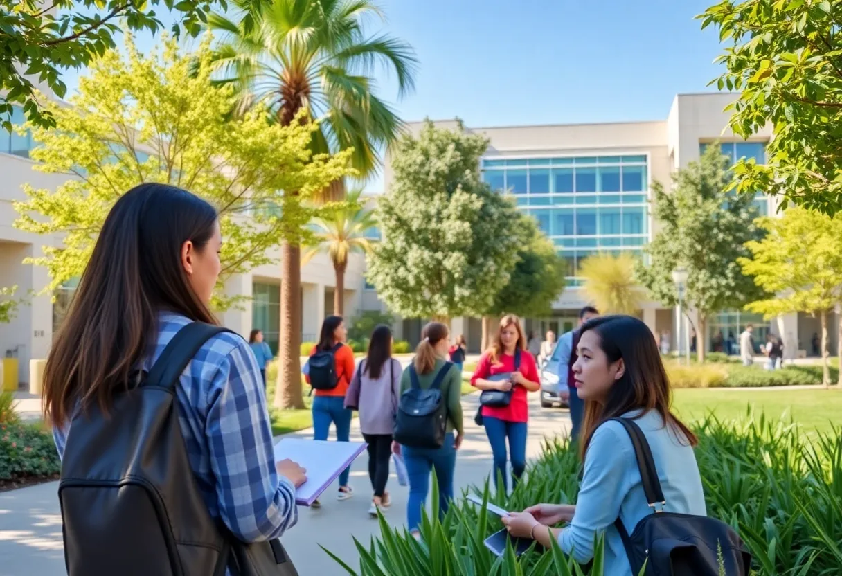 Students on San Diego State University campus celebrating academic achievements