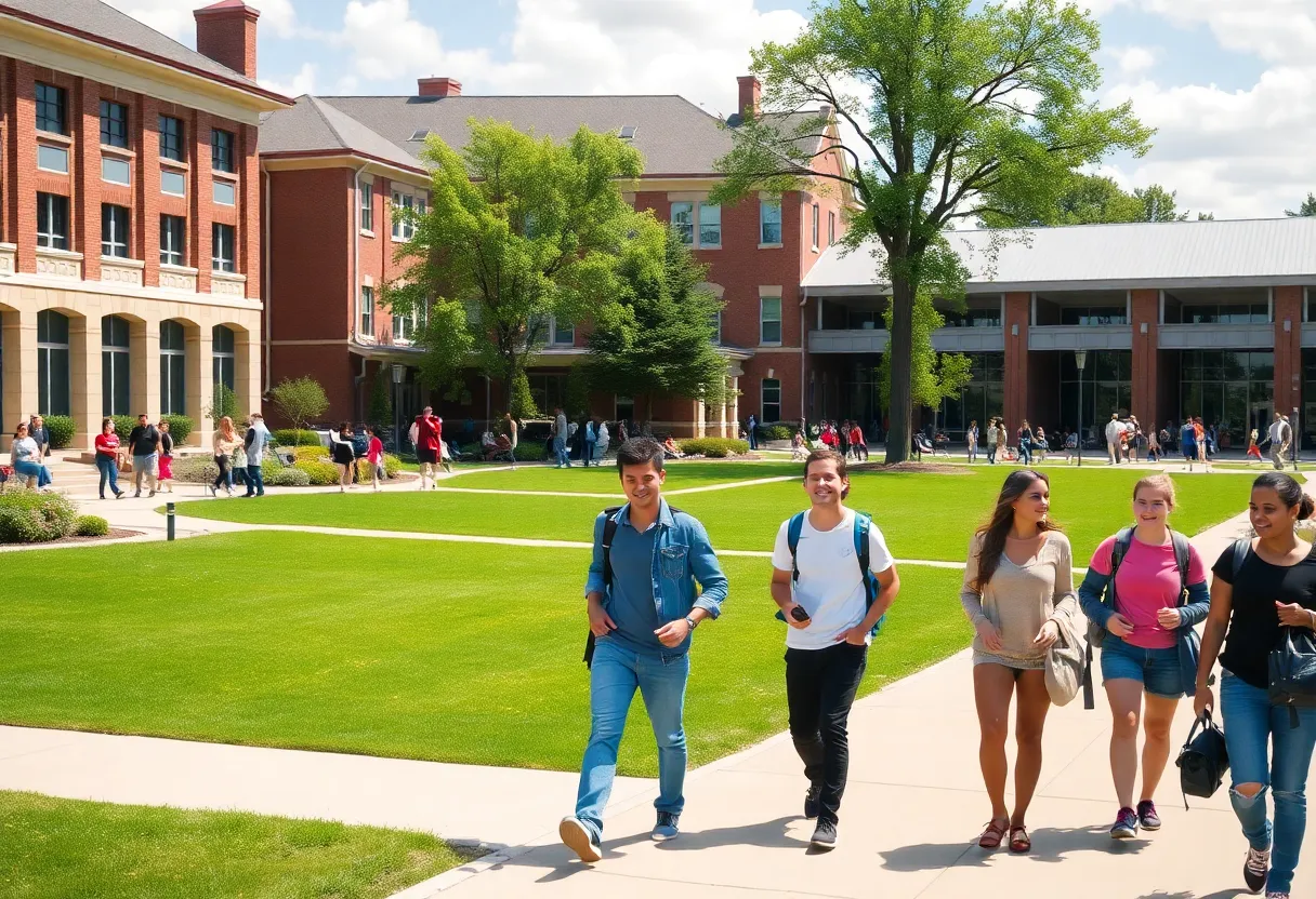 Students enjoying campus life at SDSU