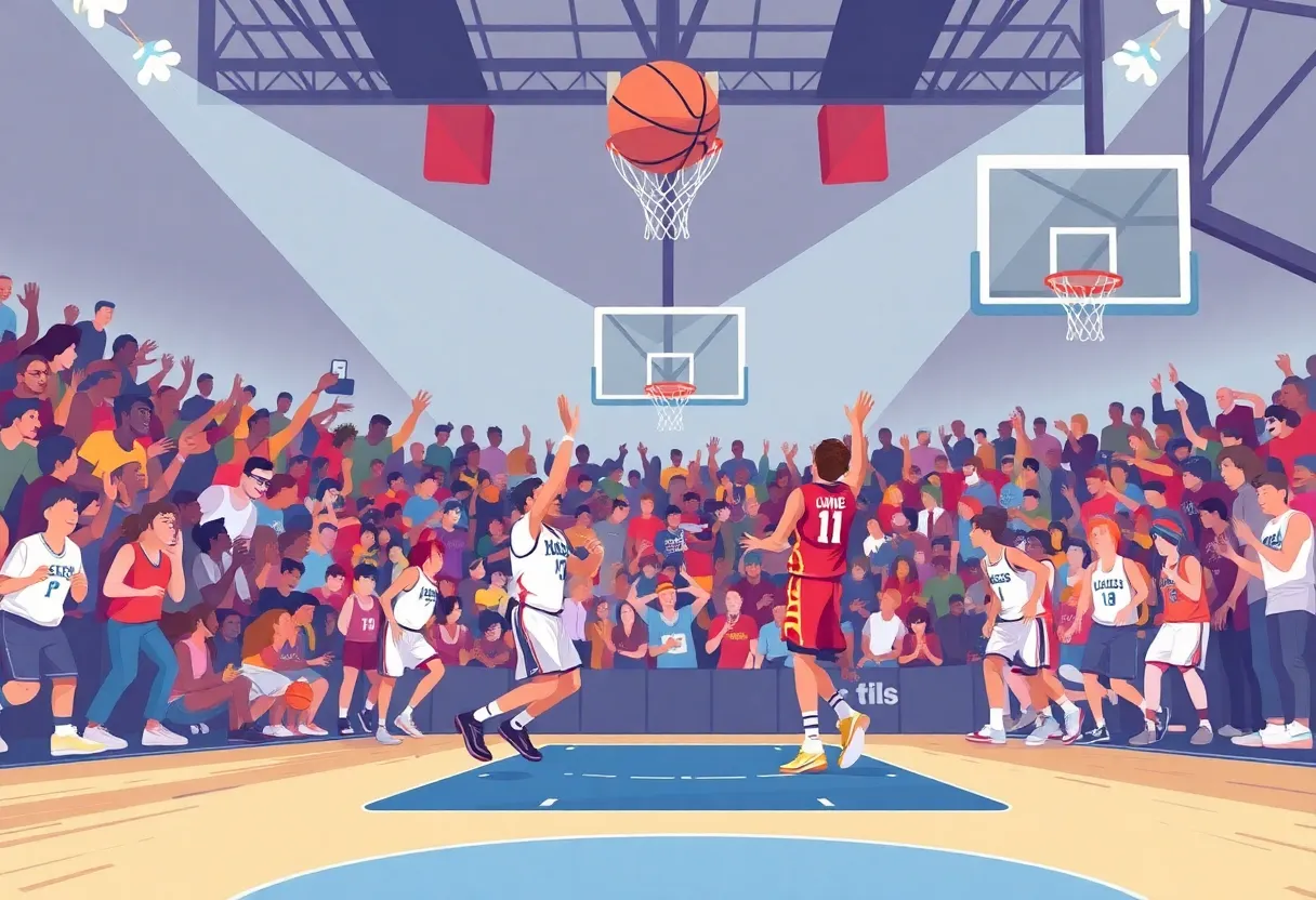 San Diego State Aztecs in action during a college basketball game against Whittier Poets.