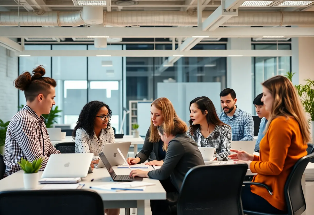 Employees of Sharp Business Systems celebrating their Top Workplace award