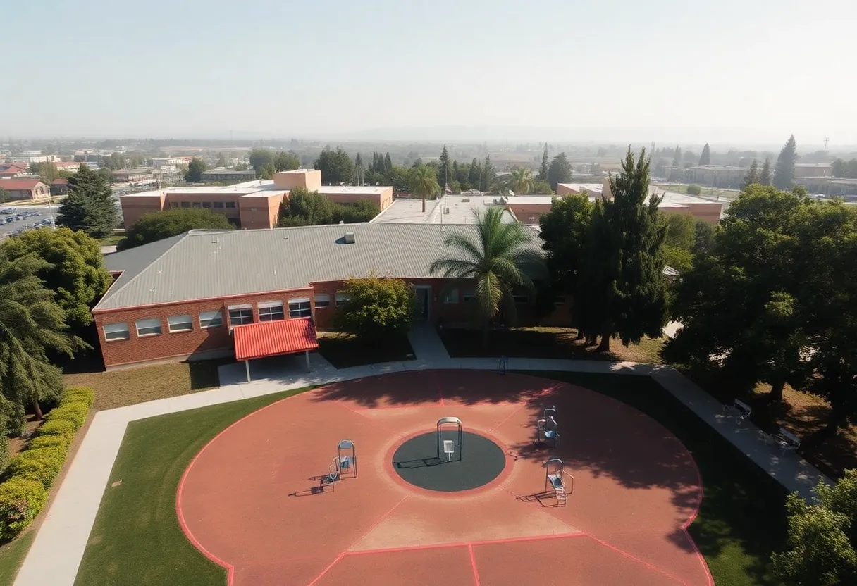 Closed elementary school playground in California