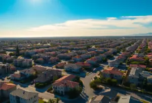 Aerial view of housing developments in Southern California