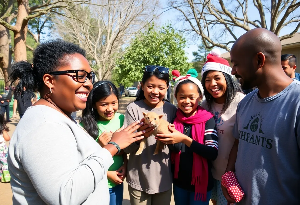 Community celebration in Southern California with wildlife rescue and holiday spirit