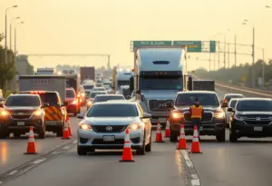 Emergency response at a traffic collision on SR-805 in San Diego