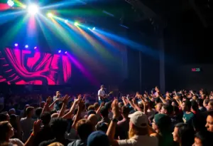 Crowd cheering at the Stitched Up Heart concert at House of Blues, San Diego