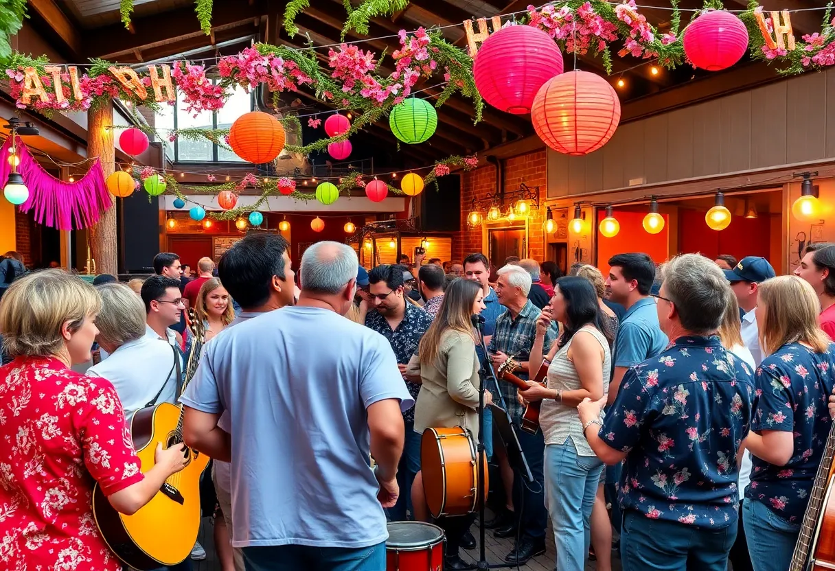 Crowd enjoying The Suede Grenades album release party