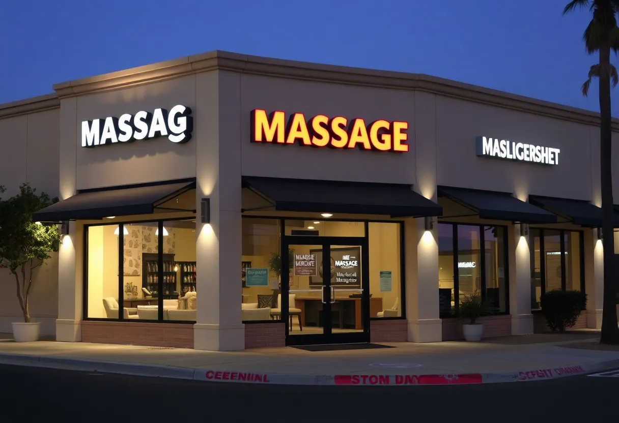 Exterior of Sunny Spa where robbery occurred