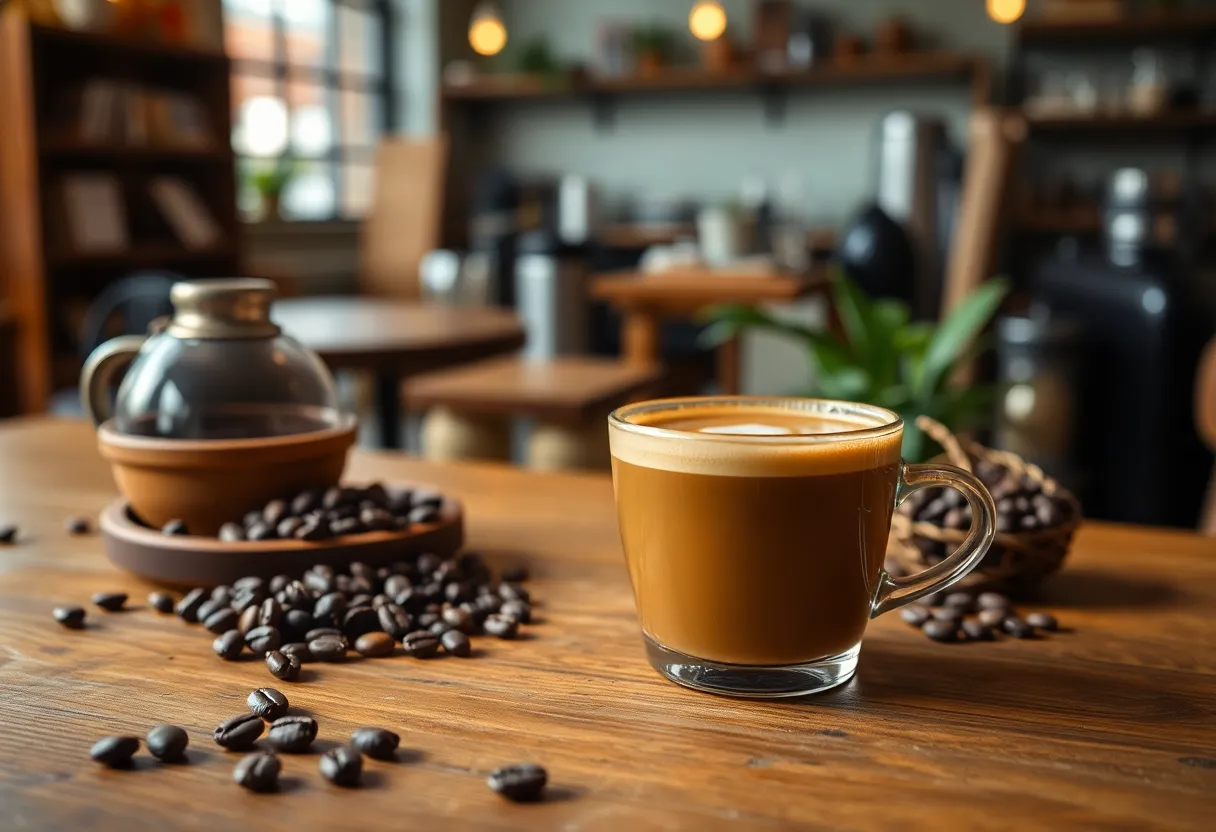 A cup of specialty coffee from Talitha Coffee Roasters