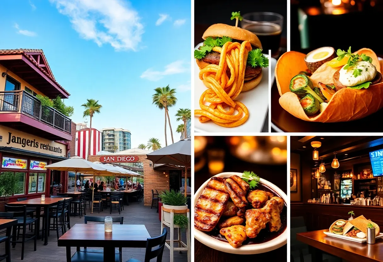 Collage of delicious dishes and drinks from San Diego's top restaurants and bars