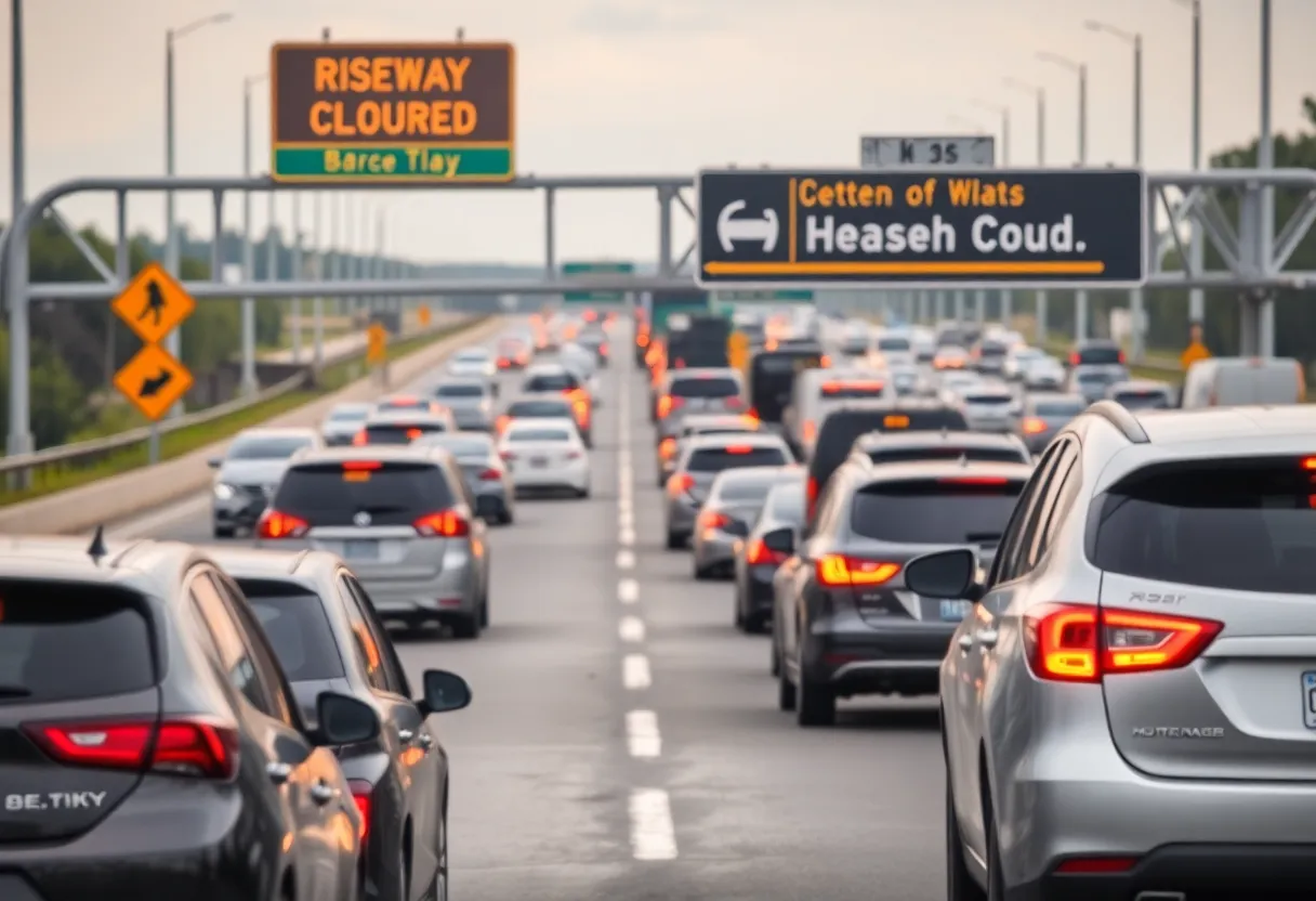 Heavy traffic on Interstate 5 due to road closures