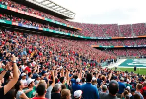 Fans enjoying the Trust & Will Holiday Bowl at Snapdragon Stadium