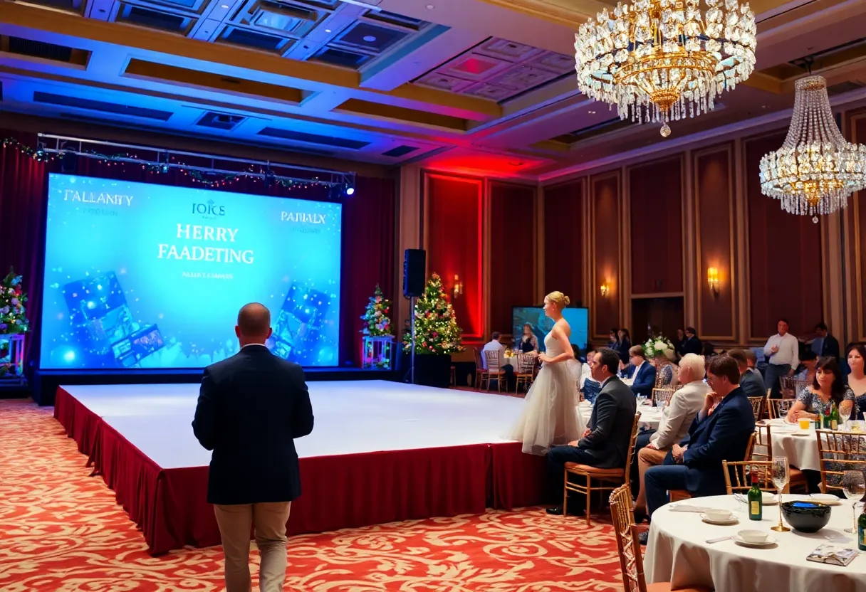 Guests at the Winter Wonderland event enjoying a fashion show