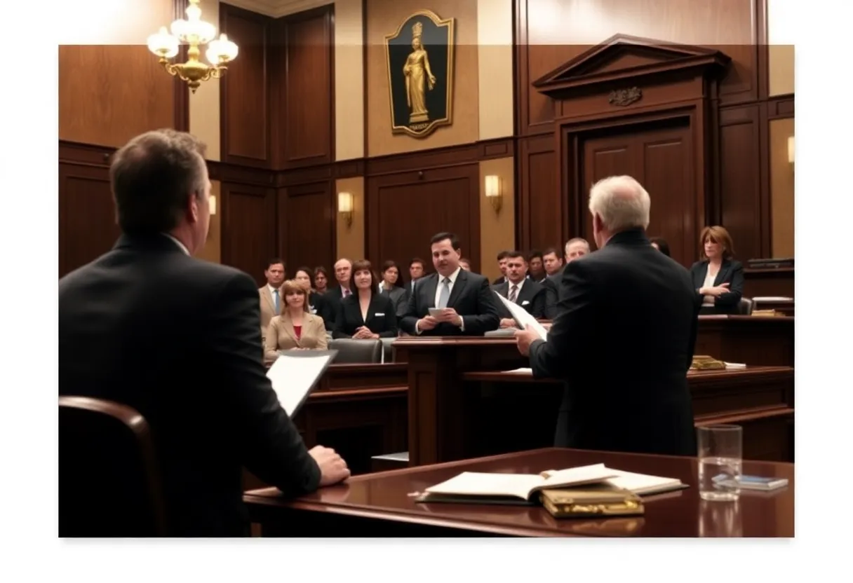 Courtroom scene for Agilon Health class action lawsuit