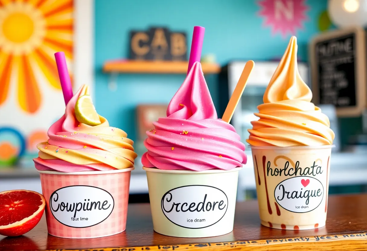 An assortment of unique ice cream flavors at Amor pop-up in San Diego