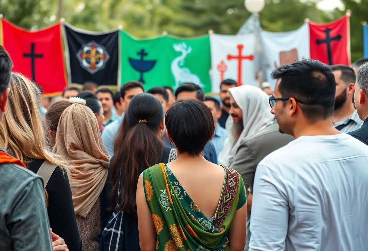 USD community celebrating the Annual All Faith Service for peace and justice.