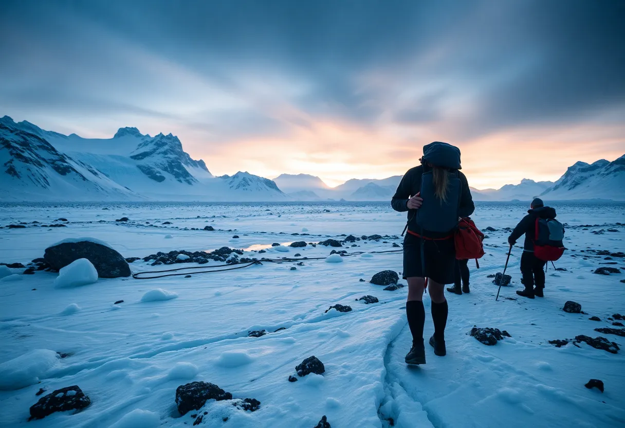 Harsh terrain of Antarctica during endurance race