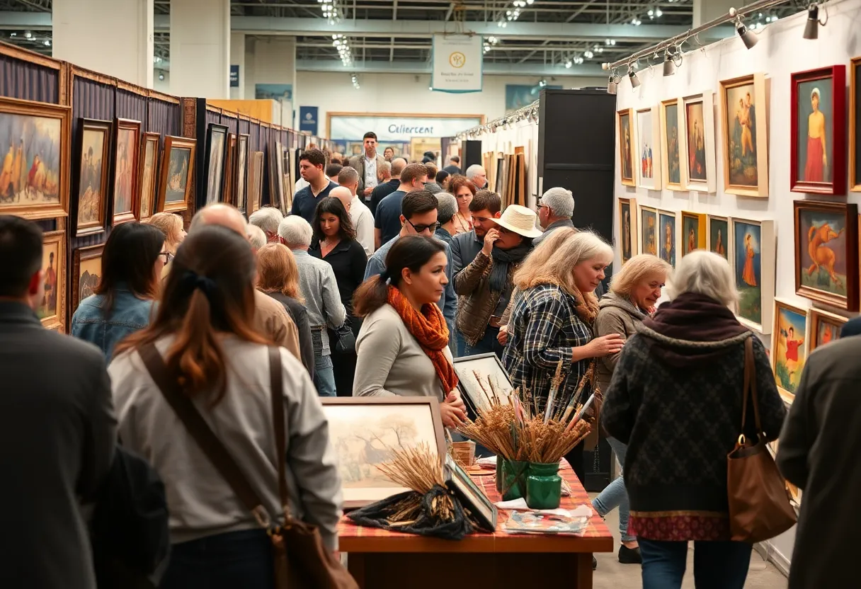 Artists displaying their artwork at San Diego Comic-Con Art Show