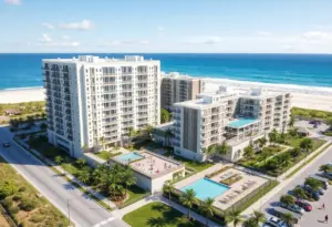 Architectural image of the AVA Pacific Beach apartment complex expansion.