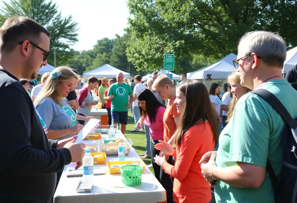 Community members participating in a type 1 diabetes awareness event