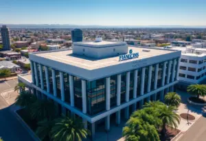 Aerial view of a financial institution in Southern California.