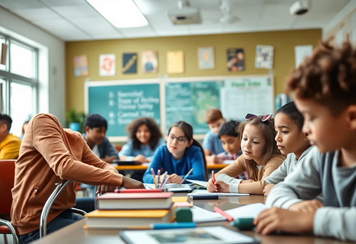 Students in a classroom benefiting from increased educational resources.