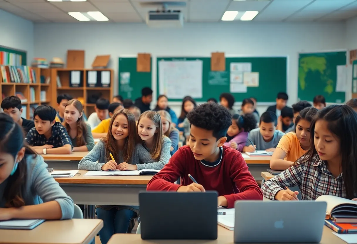 Classroom with students engaged in learning