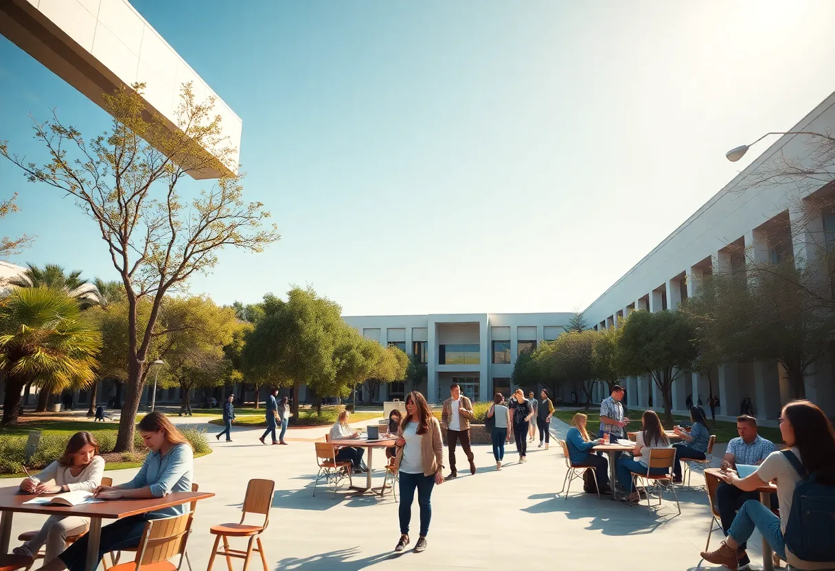 Students on a California university campus