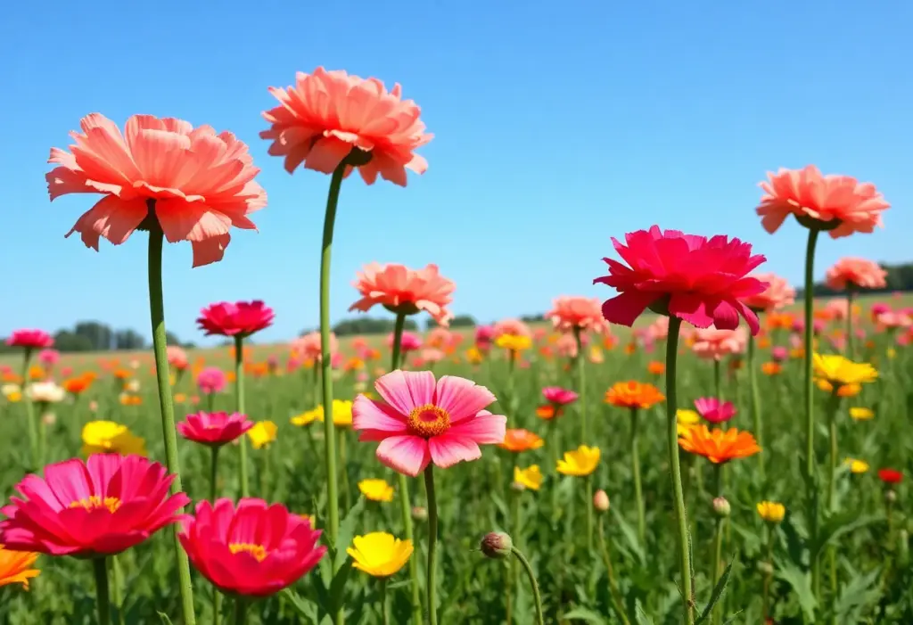 Vibrant Giant Tecolote Ranunculus flowers in Carlsbad