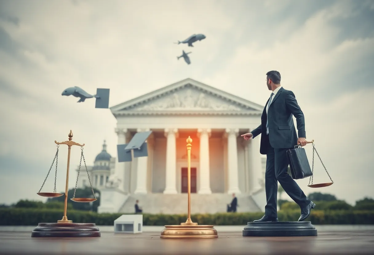 Representation of a class action lawsuit in progress