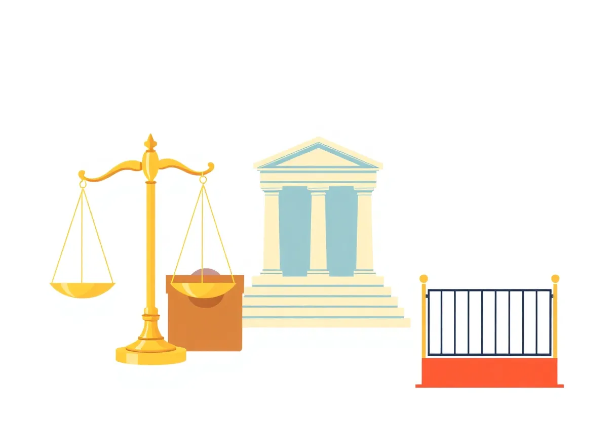 Illustration representing court accessibility challenges in California