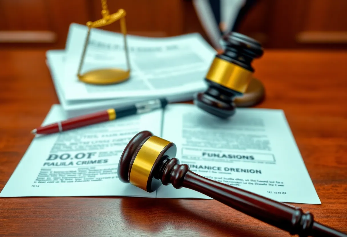 Courtroom scene representing legal proceedings