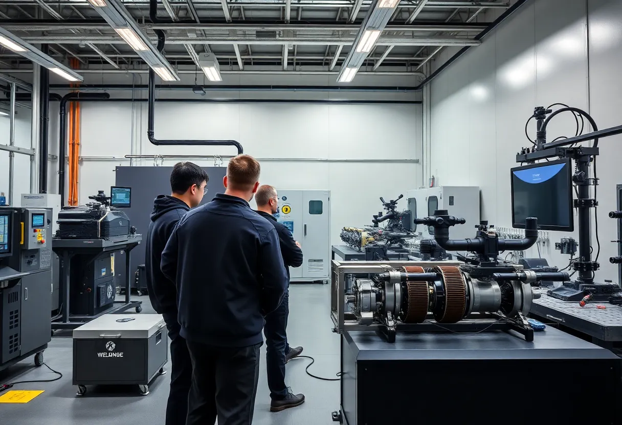 High-tech defense technology facility with advanced equipment