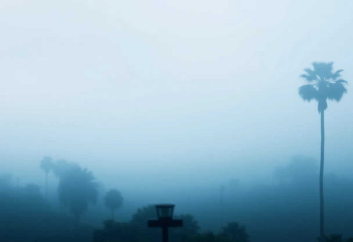 Foggy coastal view in San Diego