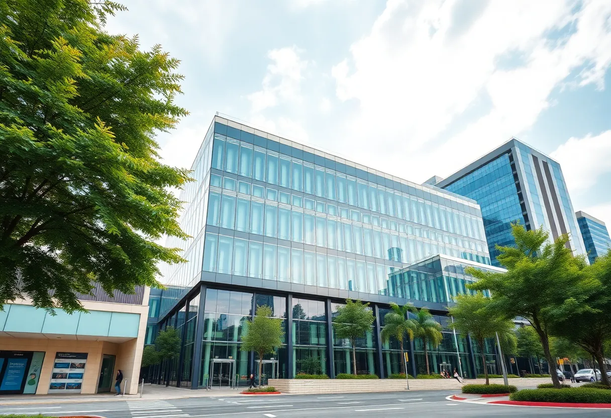 Modern office building representing Endeavor Bancorp and its growth initiatives.