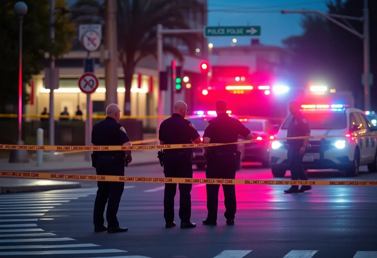 Escondido police officers at a shooting investigation scene