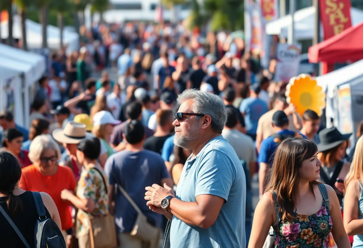A lively scene from a community event in San Diego during February.