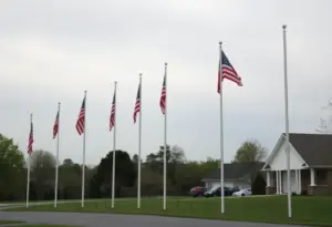 Lowered flags at San Diego County property
