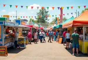 Community members enjoying the Food Frenzy fundraiser at Patrick Henry High School
