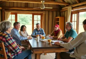 Community members discussing financial planning