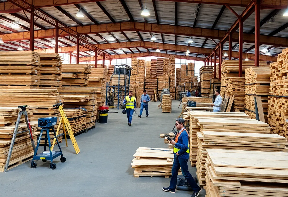 Ganahl Lumber yard with various materials and tools