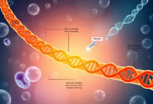 Illustration depicting the gene therapy process using CRISPR technology