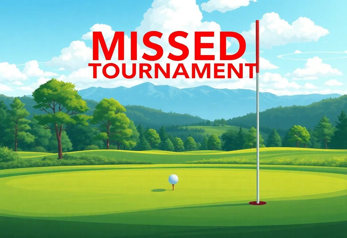 Scenic view of an empty golf course tee