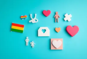 An abstract image representing healthcare access and gender diversity.