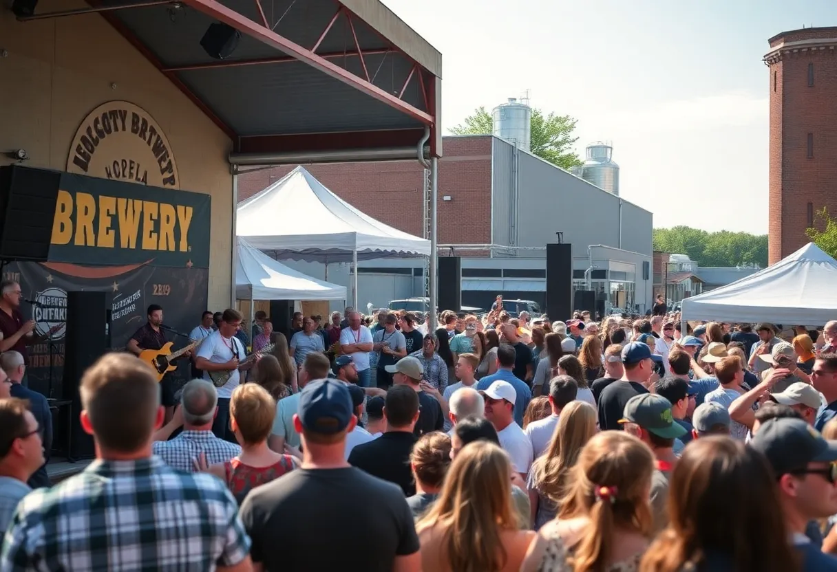 Audience enjoying live music at Helix Brewing Company