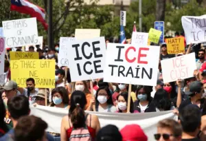 Activists protesting against ICE training facility in Escondido