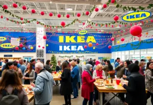Community celebration at IKEA San Diego with people enjoying food and events.