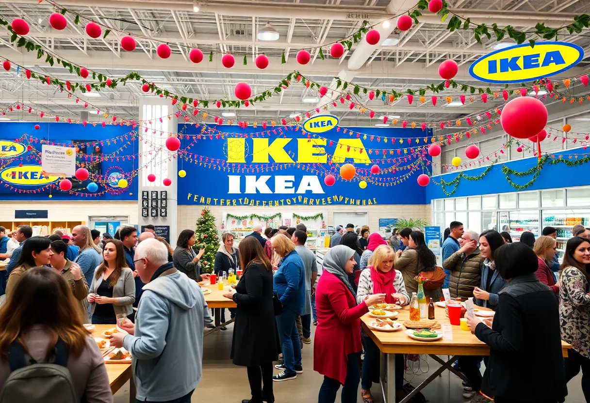 Community celebration at IKEA San Diego with people enjoying food and events.